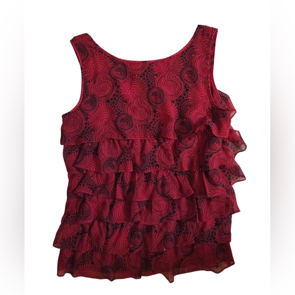 ECI Red Swirl Pattern Top - Picture 2 of 5